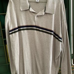 Covington button collar sweater, beige, XL